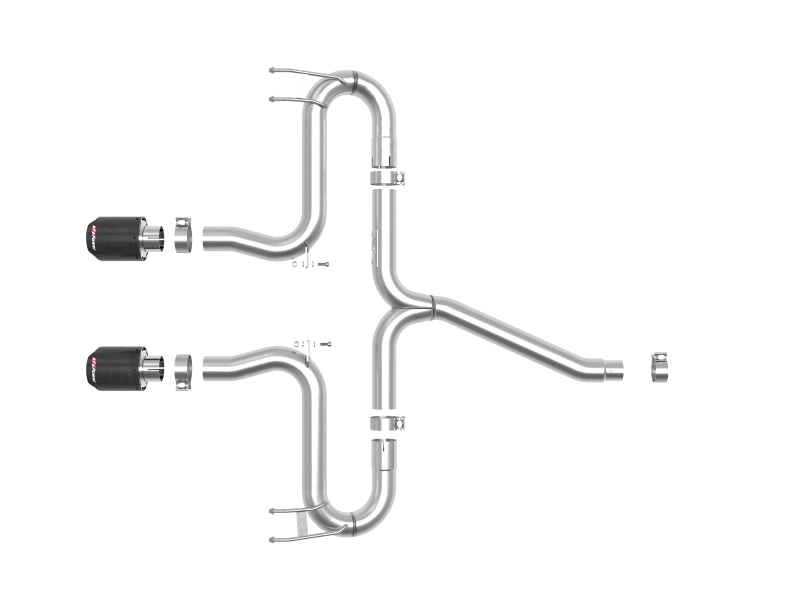 aFe Power Takeda 2-1/2in 304 SS Axle-Back Exhaust w/Carbon Tips 17-20 Honda Civic Sport L4-1.5L (t) - Image 3