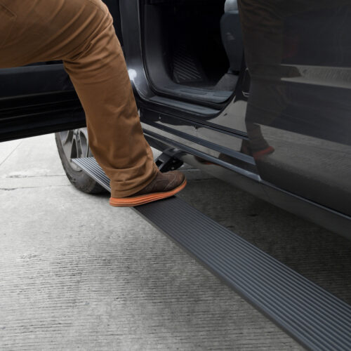 RealTruck 19-24 Ram 1500 Crew Cab 4dr VoltStep Electric Running Board Kit (No Drill) - Tex. Blk - Image 4