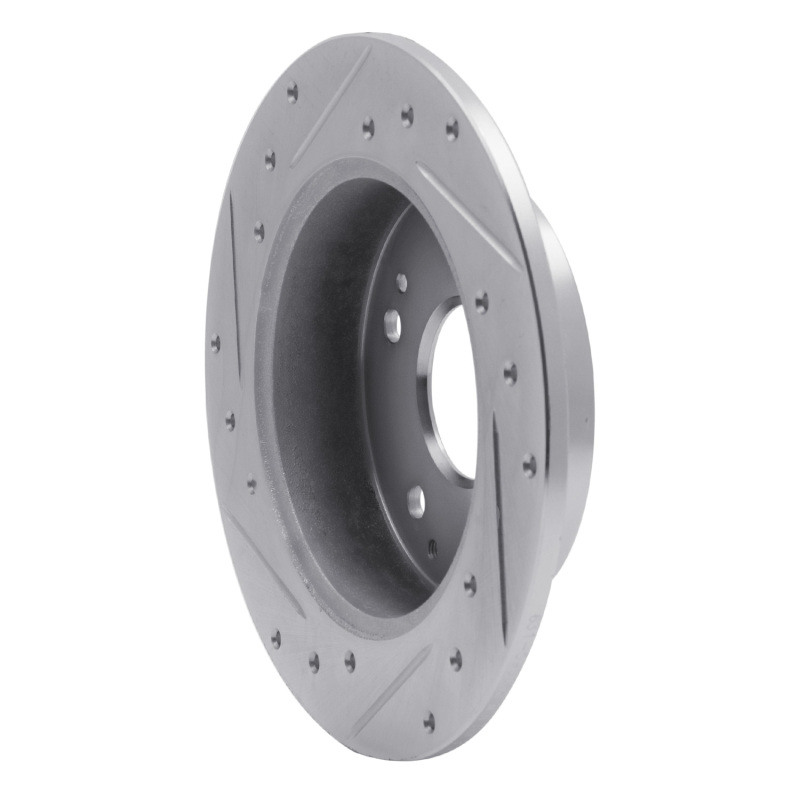 R1 Concepts for 97-01 Acura Integra Rear Right Drilled & Slotted Silver Brake Rotor - Image 4
