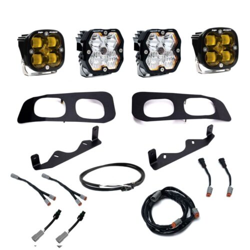 Baja Designs for 2023+ Ford SD Squardon Pro/SAE 2.0 Dual Fog Pocket Kit Upfitter (SAE Fog) - Baja Amber