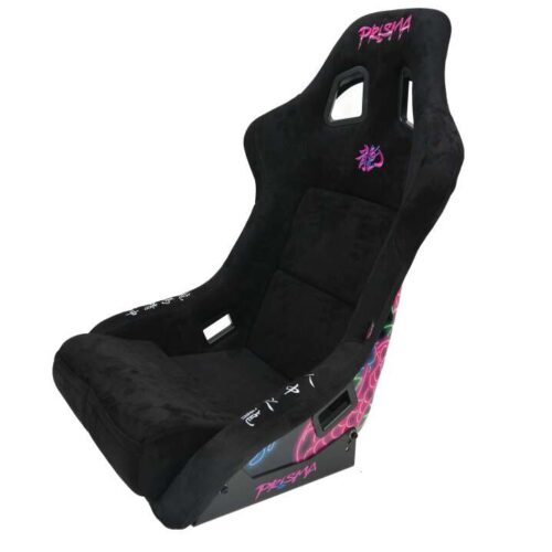 NRG FRP Bucket Seat (Large) Black Alcantara w/ Dragon Livery