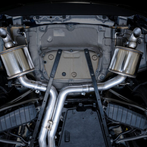 Alternative view of AWE Tuning Touring Edition Cat-Back Exhaust- Turn Downs for Audi 2019-2023 C8 A6/A7 3.0T