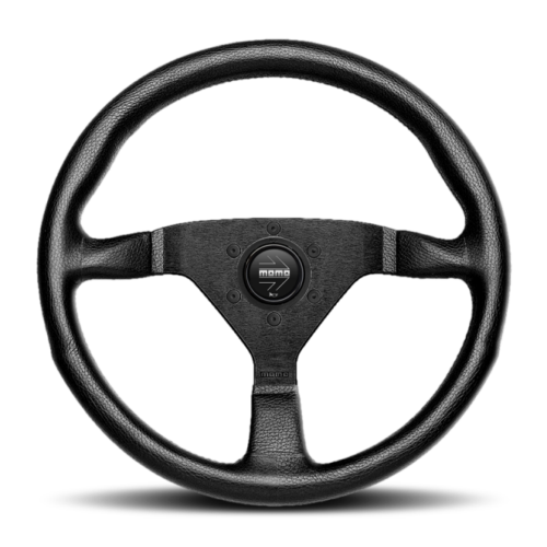 Alternative view of Momo MCL32AL1B Montecarlo Alcantara Steering Wheel 320 mm - Black/Black Stitch/Black Spokes