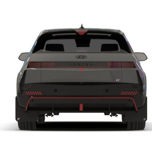 Rally Armor 25-26 Hyundai Ioniq 5 N Black UR Mud Flap Light Blue Battery Logo - Image 4