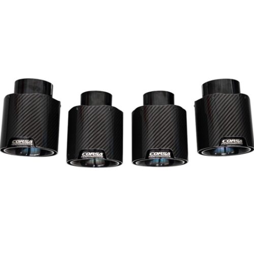 Corsa 20-25 Chevrolet Corvette C8 RWD 4.5in Carbon Fiber Black PVD Tip Kit (For Corsa Exhaust Only)