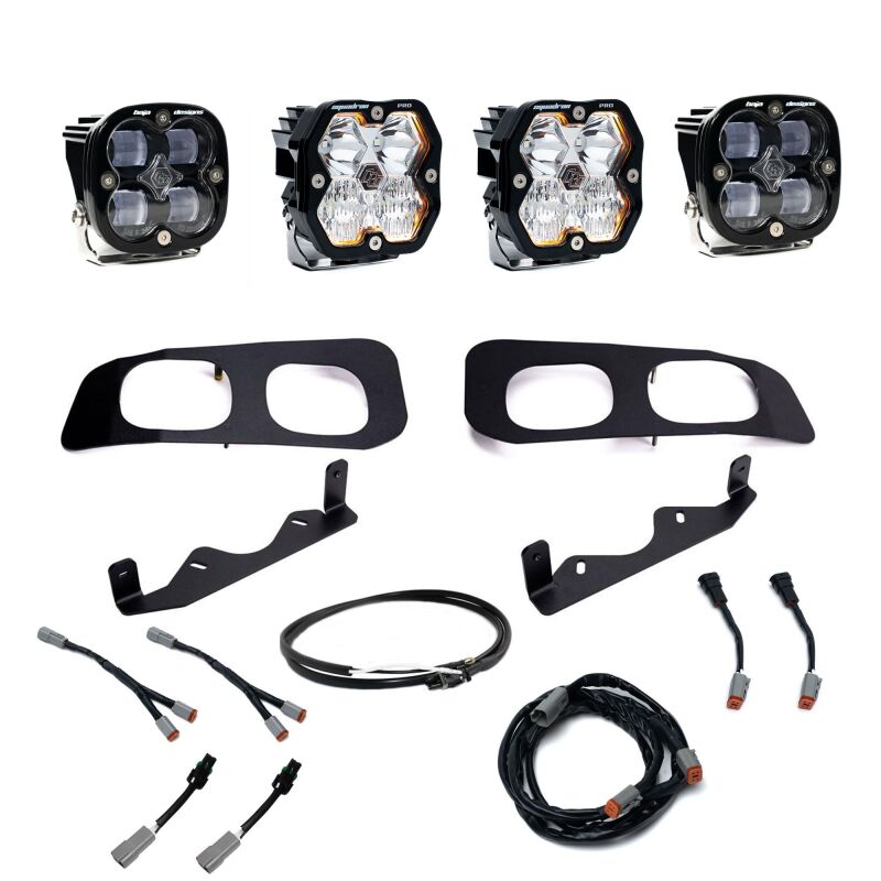 Baja Designs for 2023+ Ford Super Duty Squadron Pro/SAE 2.0 Dual Fog Pocket Kit (SAE Fog) - Clear