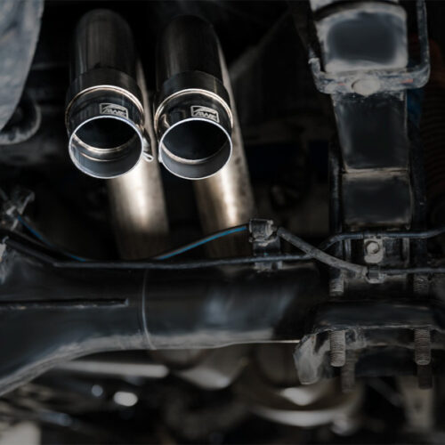 Alternative view of AWE Tuning Exhaust with BashGuard - No Tips for 2016-2022 Toyota Tacoma 0FG