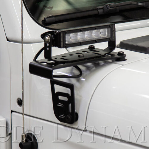 Diode Dynamics 18-21 Jeep JL Wrangler/Gladiator SS6 Cowl LED Bracket Kit - White Driving - Image 9