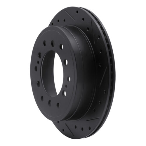 Alternative view of R1 Concepts for 10-24 Lexus GX460 Rear Right Drilled & Slotted Black Brake Rotor