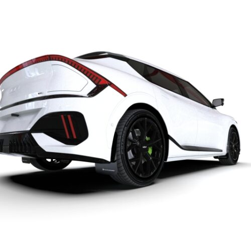 Rally Armor 25-26 Kia EV6 Base Light/GT/GT-Line Black Mud Flap - White Logo - Image 3