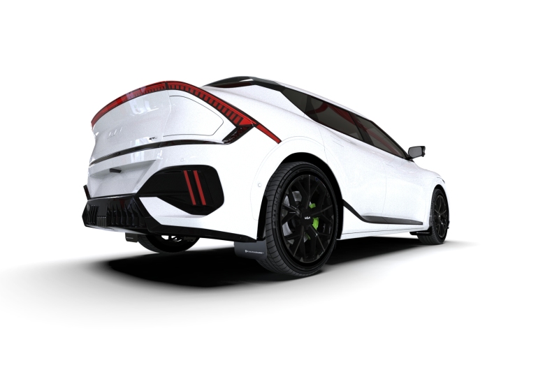 Rally Armor 25-26 Kia EV6 Base Light/GT/GT-Line Black Mud Flap - White Logo - Image 3