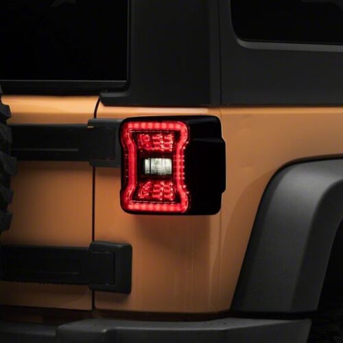 Alternative view of Raxiom for 2007-2018 Jeep Wrangler JK Axial Series JL Style LED Tail Lights- Black Housing- Smoked Lens