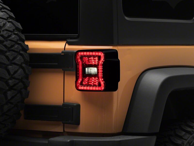 Raxiom for 2007-2018 Jeep Wrangler JK Axial Series JL Style LED Tail Lights- Black Housing- Smoked Lens - Image 2