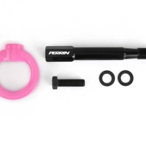 PERRIN 18-21 Subaru WRX & STI / 13-25 BRZ / 17-20 Toyota 86 Tow Hook Kit (Front) - Hyper Pink - Image 4