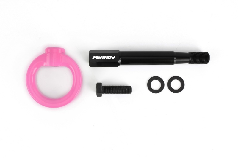 PERRIN 18-21 Subaru WRX & STI / 13-25 BRZ / 17-20 Toyota 86 Tow Hook Kit (Front) - Hyper Pink - Image 4