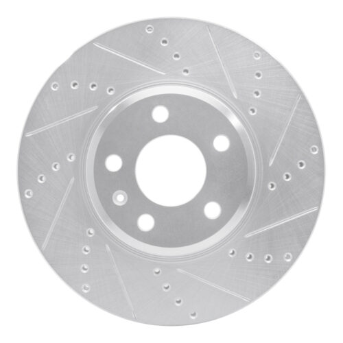 R1 Concepts for 08-25 Audi A4 (USA/Canada) Front Right Drilled & Slotted Silver Brake Rotor