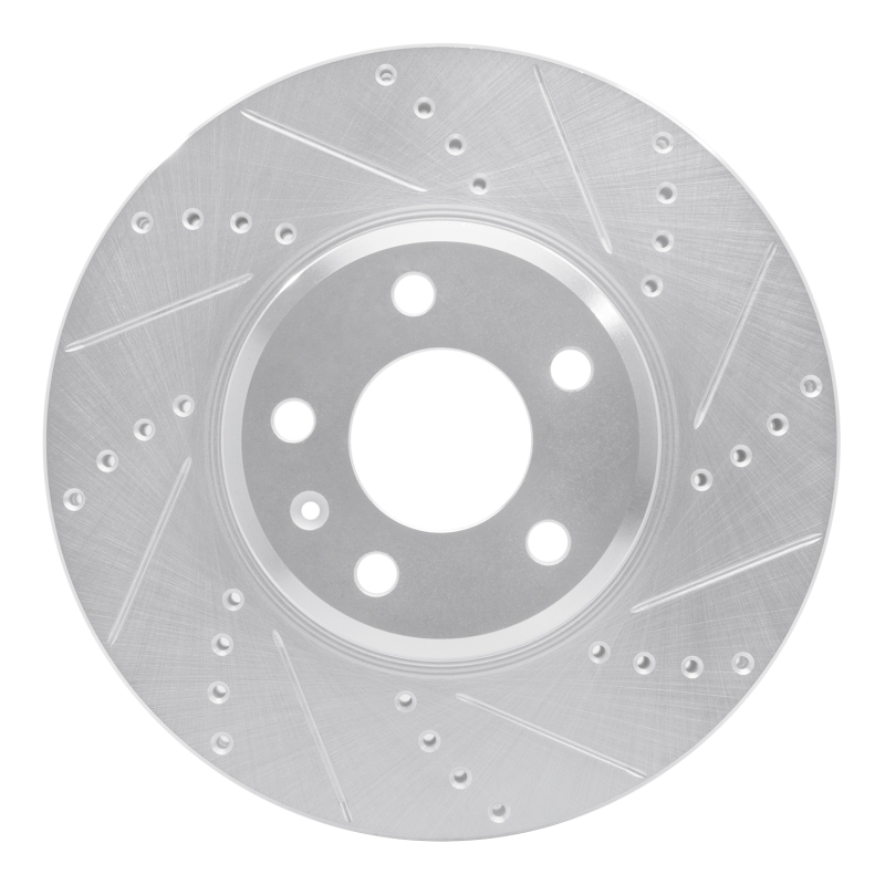 R1 Concepts for 08-25 Audi A4 (USA/Canada) Front Right Drilled & Slotted Silver Brake Rotor