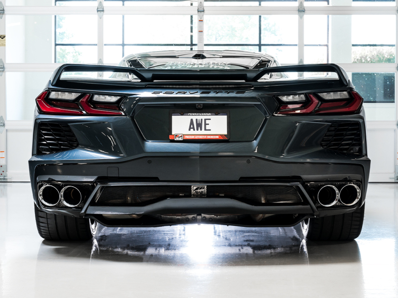 AWE Tuning Track Edition Exhaust - Quad Chrome Silver Tips for 2020 Chevrolet Corvette (C8) - Image 4
