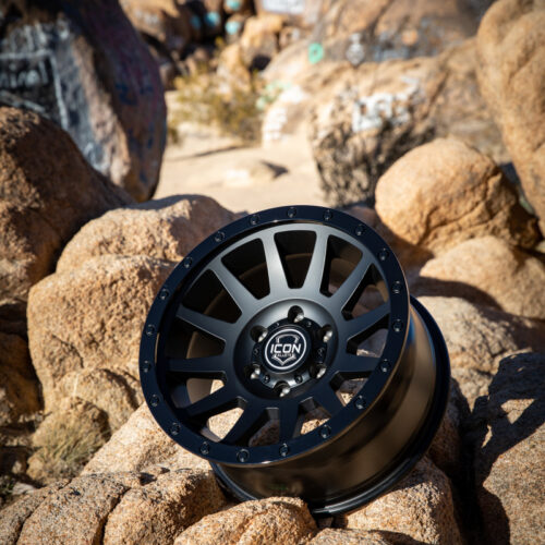 ICON Compression 18x9 6x5.5 25mm Offset 6in BS 95.1mm Bore Double Black Wheel - Image 4