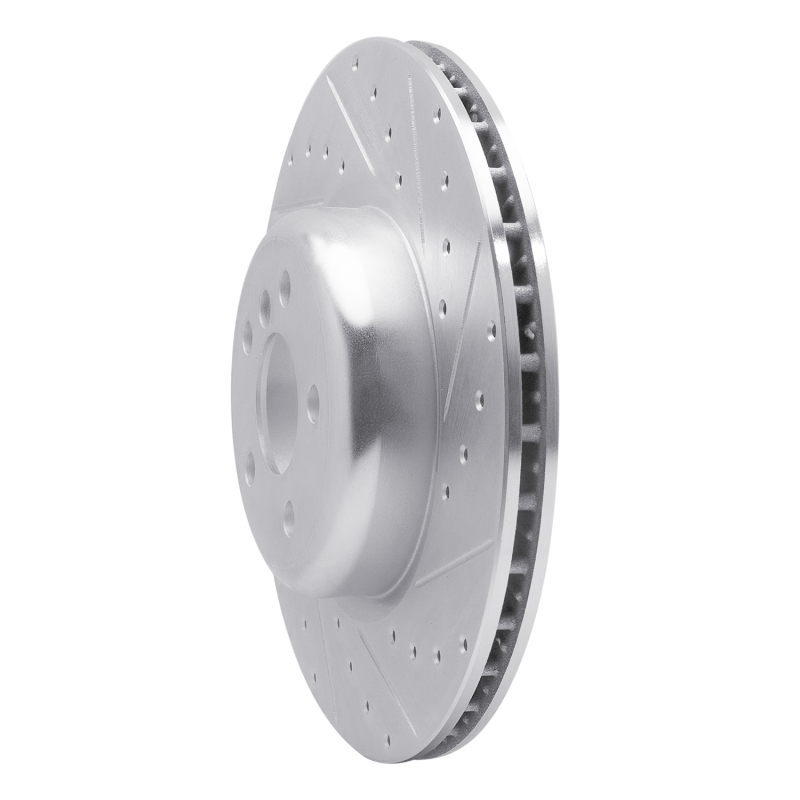 R1 Concepts for 16-25 BMW 330e xDrive Rear Right Drilled & Slotted Silver Brake Rotor - Image 2