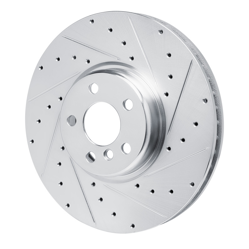 R1 Concepts for 16-25 BMW 430I Left Front Drilled & Slotted Silver Brake Rotor - Image 2