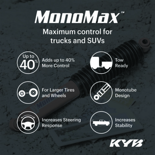 KYB 05-23 Toyota Tacoma 4WD / 05-15 Tacoma Pre Runner RWD / 16-23 Tacoma RWD MonoMax Shock - Rear - Image 3