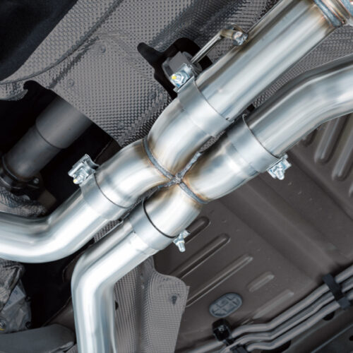 AWE Tuning Exhaust w/ Bash Guard for 2021+ Ford Explorer Tremor 3.0TT 0FG Dual Rear Exit - Image 6