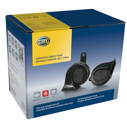 Hella Twin Trumpet Horn Kit 12V Universal - Black - Image 10