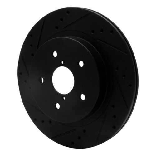 Alternative view of R1 Concepts for 15-25 Subaru Outback Rear Left Drilled & Slotted Black Brake Rotor