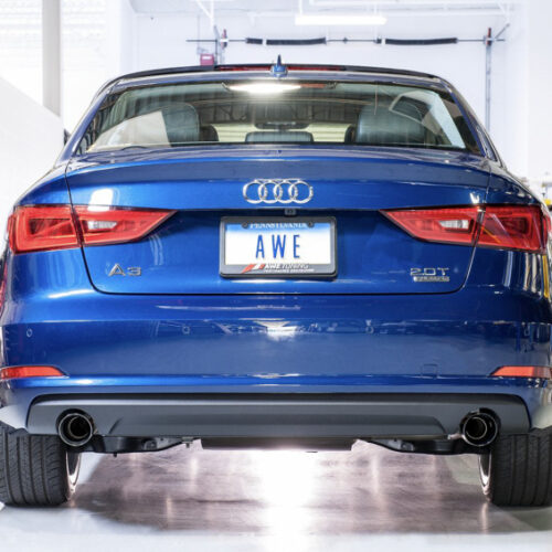 Alternative view of AWE Tuning Touring Edition Exhaust - Dual Outlet Diamond Black 90 mm Tips for Audi 8V A3