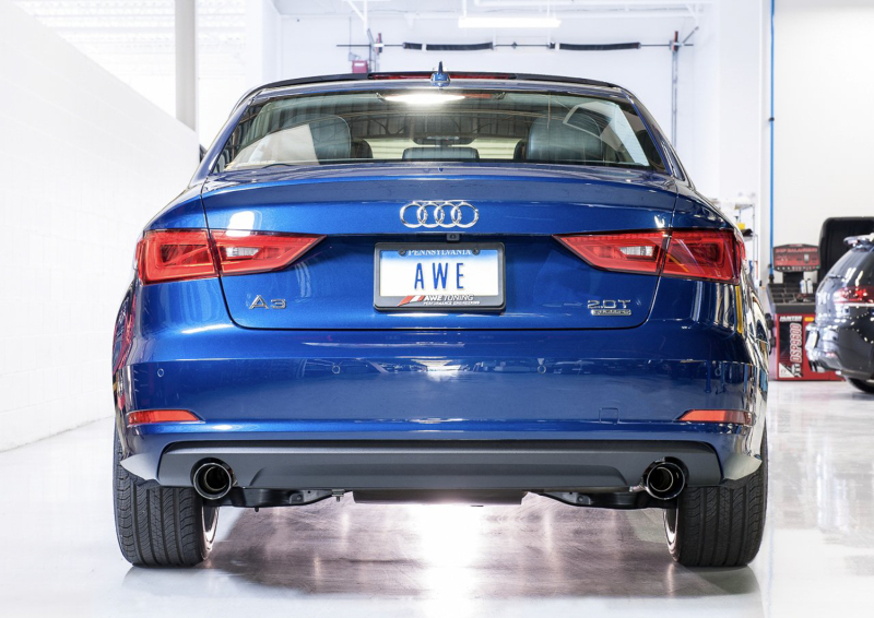 AWE Tuning Touring Edition Exhaust - Dual Outlet Diamond Black 90 mm Tips for Audi 8V A3 - Image 2