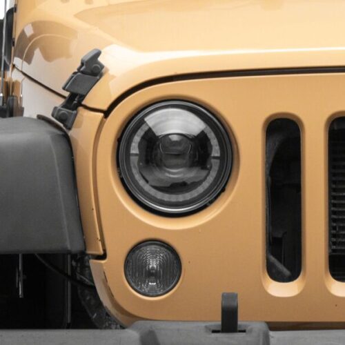 Raxiom for 2007-2008 Jeep Wrangler JK Hi Output LED Headlights/Angel Eye DRL- Black Housing- Clear Lens - Image 6