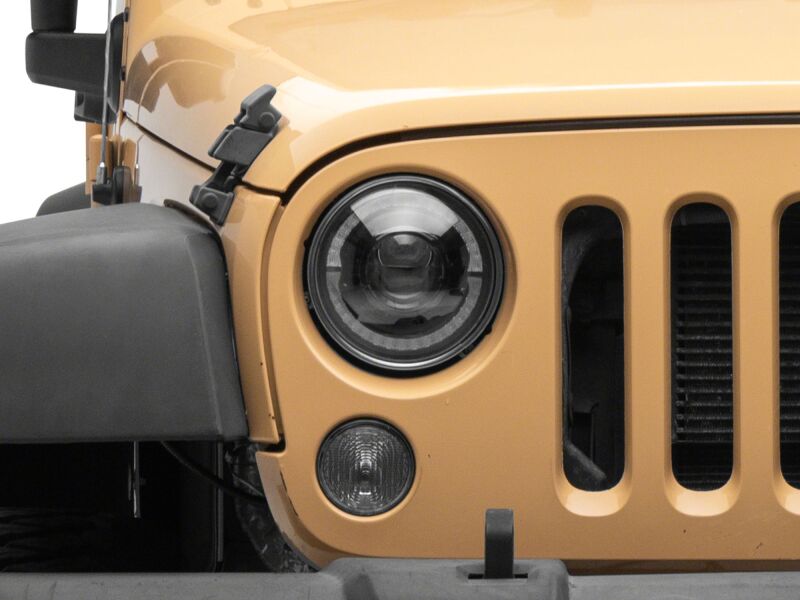 Raxiom for 2007-2008 Jeep Wrangler JK Hi Output LED Headlights/Angel Eye DRL- Black Housing- Clear Lens - Image 6