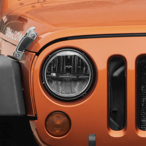 Raxiom for 1997-2018 Jeep Wrangler TJ/JK Axial Series LED Headlights- Black Housing (Clear Lens) - Image 9