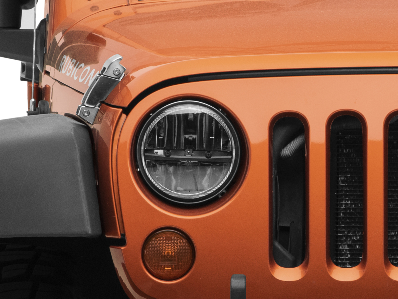Raxiom for 1997-2018 Jeep Wrangler TJ/JK Axial Series LED Headlights- Black Housing (Clear Lens) - Image 9