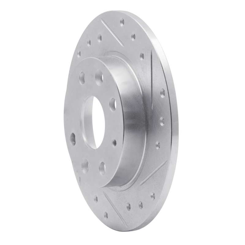 R1 Concepts for 90-93 Mazda Miata Rear Right Drilled & Slotted Silver Brake Rotor - Image 2