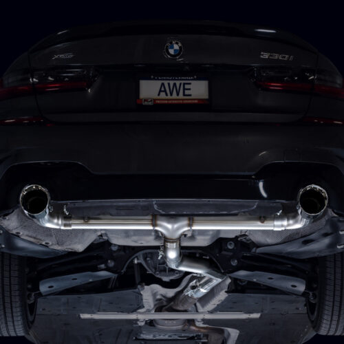 AWE Tuning Track Edition Axle-Back Exhaust - Chrome Silver for 19-23 BMW 330i / 21-23 BMW 430i Base G2X - Image 9