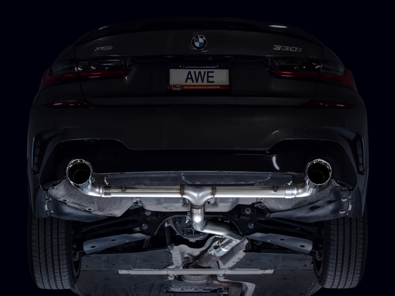 AWE Tuning Track Edition Axle-Back Exhaust - Chrome Silver for 19-23 BMW 330i / 21-23 BMW 430i Base G2X - Image 9