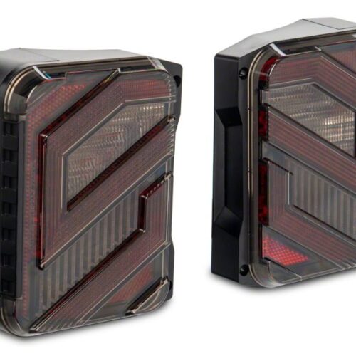 Alternative view of Raxiom for 2007-2018 Jeep Wrangler JK Axial Series Trident LED Tail Lights- Black Housing (Clear Lens)