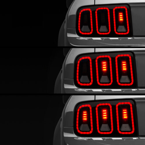 Raxiom for 2005-2009 Ford Mustang Gen5 Tail Lights- Black Housing (Smoked Lens)