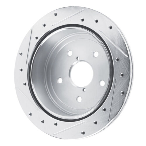 R1 Concepts for 22-25 Subaru WRX Rear Right Drilled & Slotted Silver Brake Rotor - Image 4