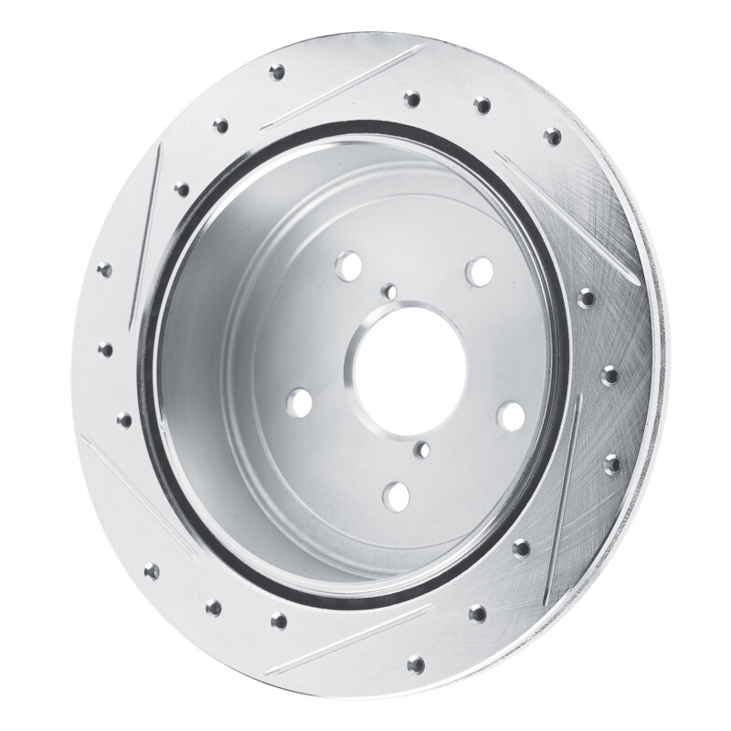 R1 Concepts for 22-25 Subaru WRX Rear Right Drilled & Slotted Silver Brake Rotor - Image 4