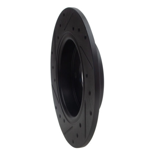 R1 Concepts for 2016-2025 Honda Civic Hatchback Rear Right Drilled & Slotted Black Brake Rotor - Image 4