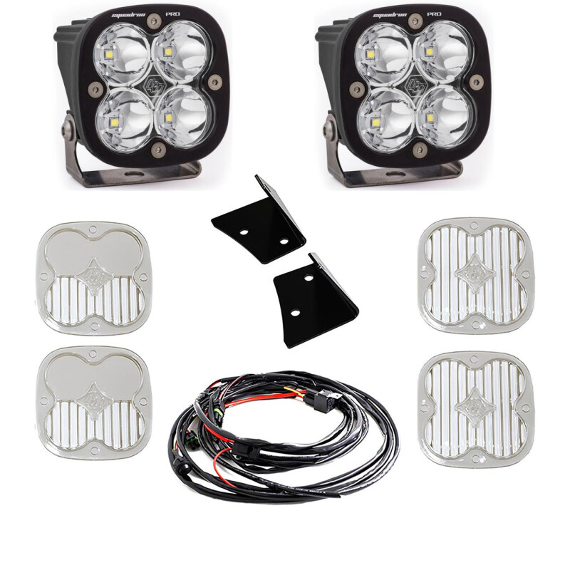 Baja Designs for 07-18 Jeep Wrangler JK Squadron Pro Spot A-Pillar Kit LED Light Pods - White
