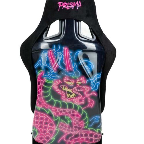 Alternative view of NRG FRP Bucket Seat (Large) Black Alcantara w/ Dragon Livery