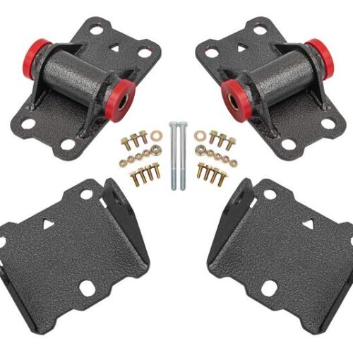 BMR 78-87 G-Body Motor Mount Kit Upper & Lower Poly - Black Hammertone