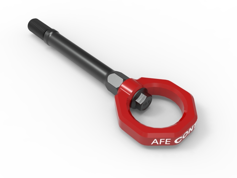 aFe Power CONTROL Front Tow Hook Red - Image 2