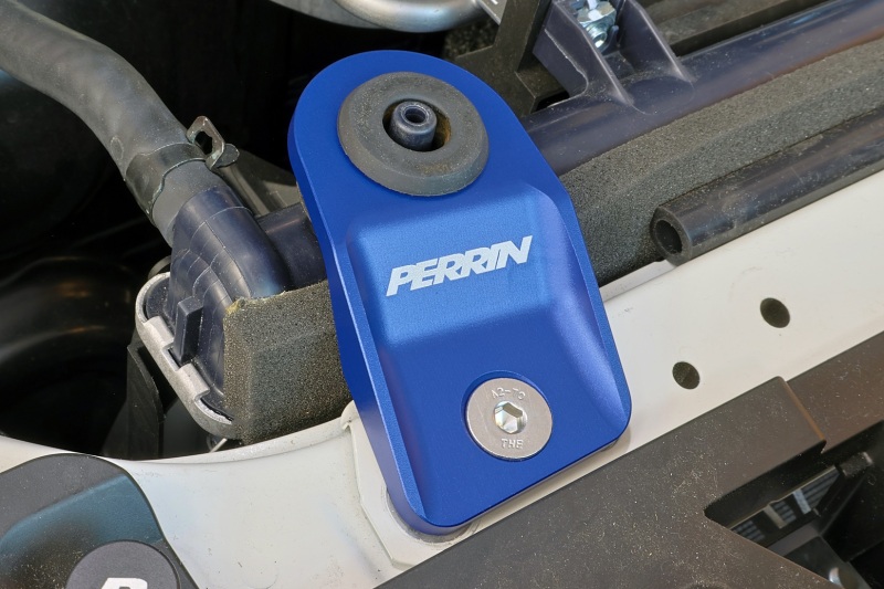 PERRIN 15-21 Subaru WRX/STI / 13-17 Crosstrek / 12-16 Impreza Upper Radiator Bracket Set - Blue - Image 2