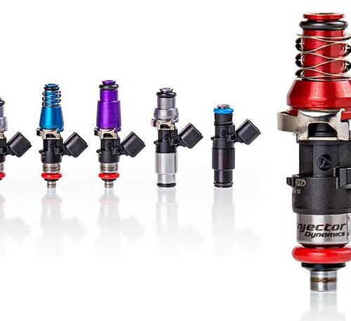 Alternative view of Injector Dynamics ID1050X Injectors WRX-16B Bottom Adaptors 11mm (Red) Adaptors (Set of 4)