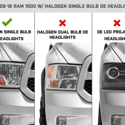 Raxiom for 2009-2018 Dodge RAM 1500 Axial OEM Rep Headlights w/ Single Bulb- Chrome Housing (Smoked Lens) - Image 3